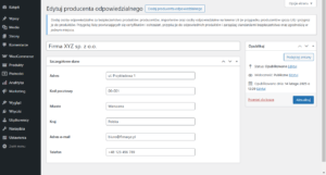 Dodawanie/edycja producenta